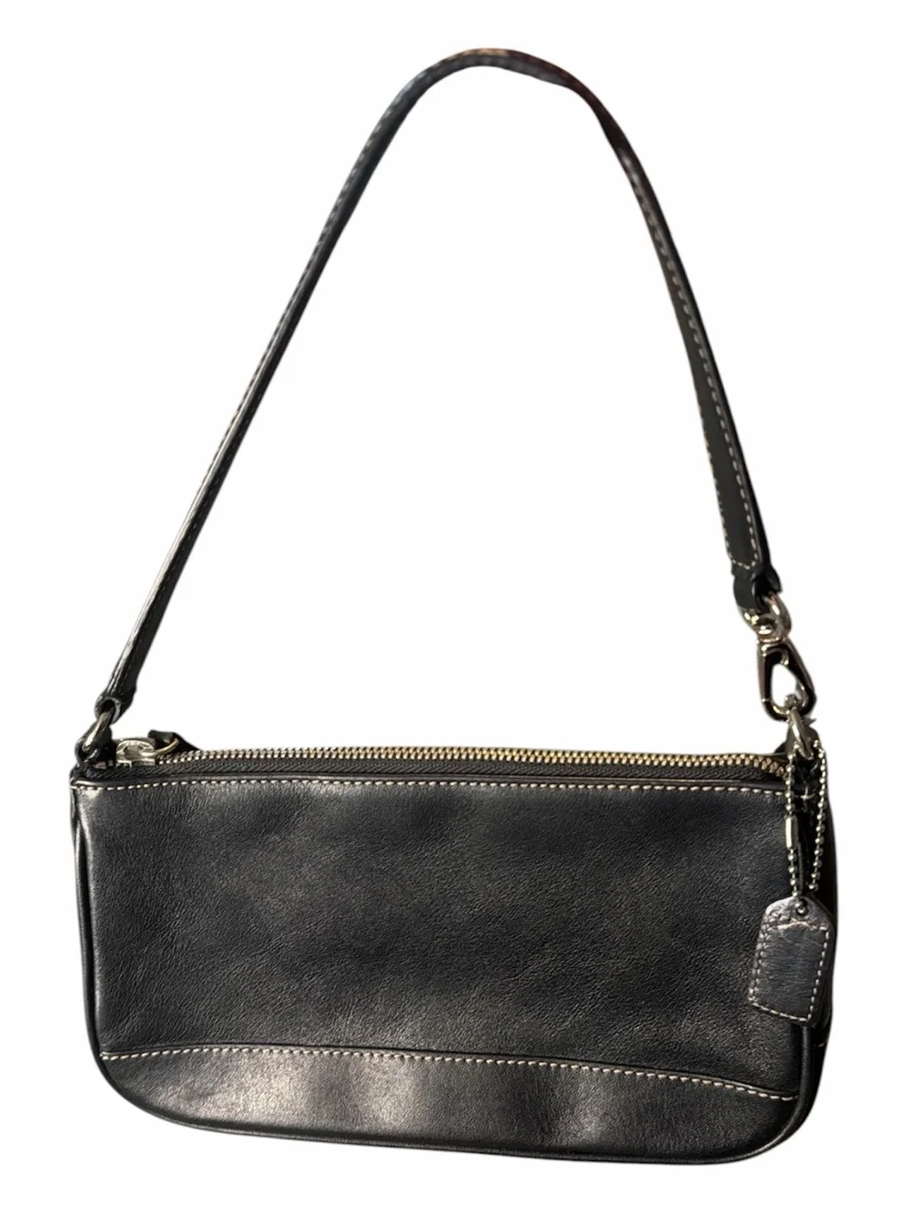 COACH 7785 Hamptons Demi Black Leather Shoulder Bag Y2K B2K-7785